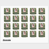Sticker Carré Camouflage de bois vert (Feuille)