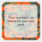 Sticker Carré Camouflage orange et vert, Militaire, Armée (Devant)
