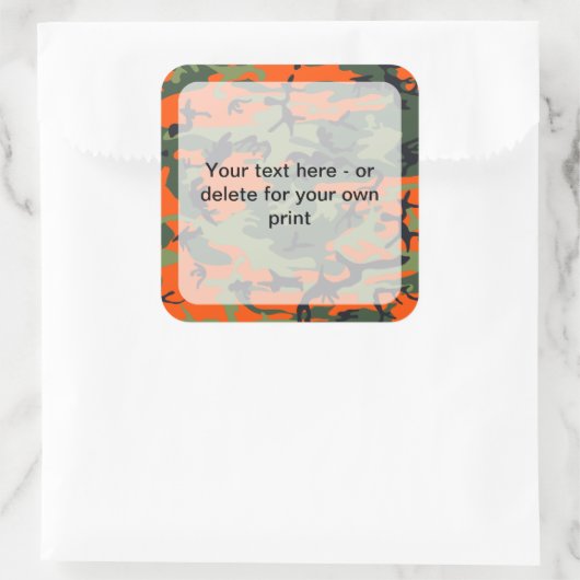 Sticker Carré Camouflage orange et vert, Militaire, Armée (Sac)