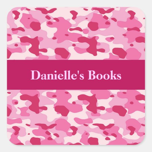 Sticker Carré Camouflage rose (Devant)