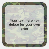 Sticker Carré Camouflage vert, Armée (Devant)