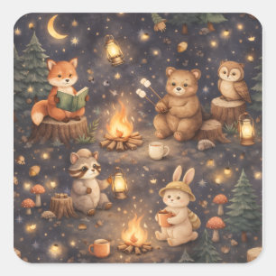 Sticker Carré Camp Animas : L'aventure de camping la plus drôle