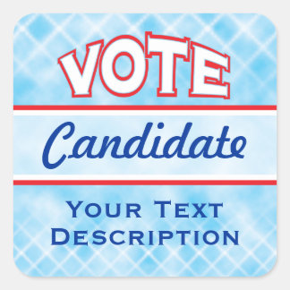 Sticker Carré Campagne électorale candidat politique ÉLECTION VO