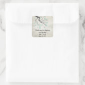 Sticker Carré Campagne Mason Jars en Seafoam Mariage vert (Sac)