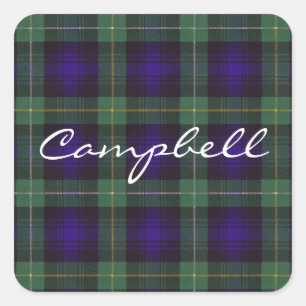 Sticker Carré Campbell de Argyll Scottish clan tartan - Plaid