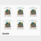 Sticker Carré Camper Pun Camping C'est à Tentes Camp Out (Feuille)