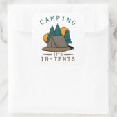 Sticker Carré Camper Pun Camping C'est à Tentes Camp Out (Sac)