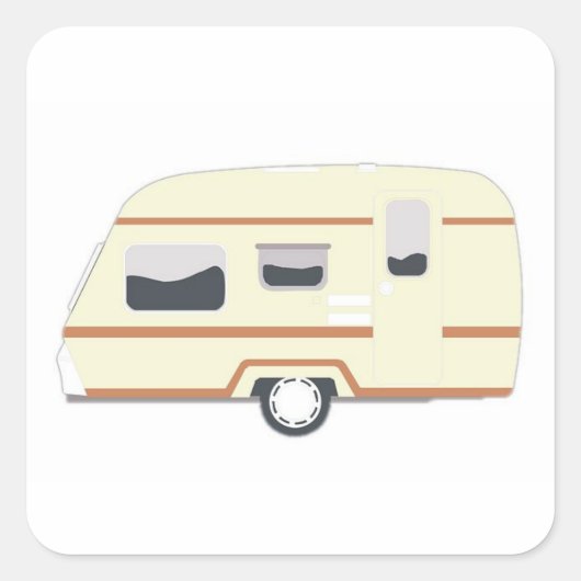 Sticker Carré Camper Trailer Camping Van (Devant)