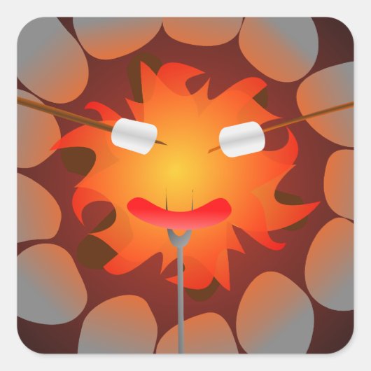 Sticker Carré Camping (Devant)