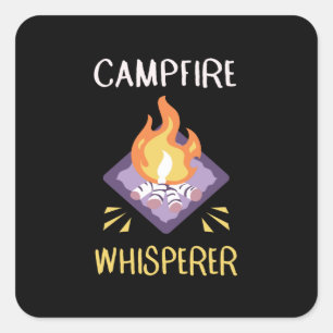 Sticker Carré Camping amusant