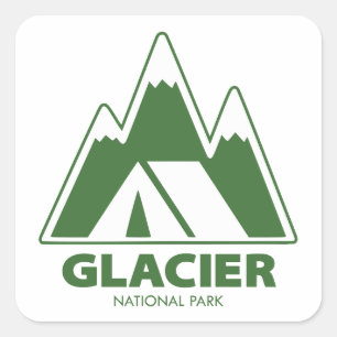 Sticker Carré Camping dans les montagnes du parc national de Gla
