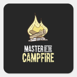 Sticker Carré Camping de feu de camp