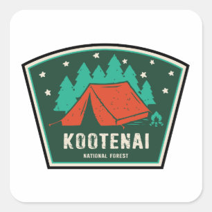 Sticker Carré Camping forestier national Kootenai