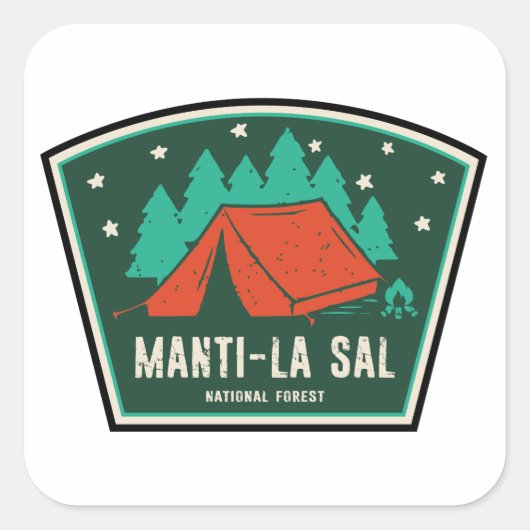 Sticker Carré Camping forestier national Manti-La Sal (Devant)