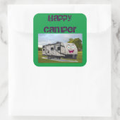 Sticker Carré Camping Happy Retirement dans le RV par Funnycoomb (Sac)