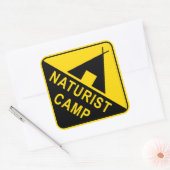Sticker Carré Camping Naturiste, panneau de camping (Enveloppe)
