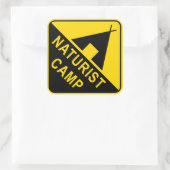 Sticker Carré Camping Naturiste, panneau de camping (Sac)