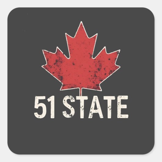 Sticker Carré Canada 51e État Trump Drapeau américain et canadie (Devant)
