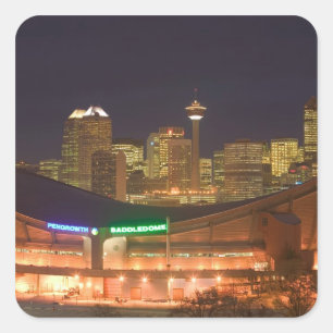 Sticker Carré Canada, Alberta, Calgary : City Skyline de