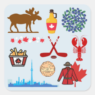 Sticker Carré Canada Amusant