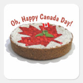 Sticker Carré Canada Flag Cake Maple Leaf (Devant)