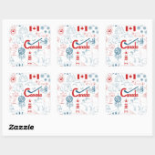 Sticker Carré Canada | Motif de symboles (Feuille)