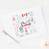 Sticker Carré Canada | Motif de symboles (Enveloppe)