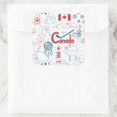 Sticker Carré Canada | Motif de symboles (Sac)