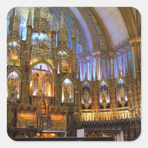 Sticker Carré Canada, Québec, Montréal. Intérieur de Notre