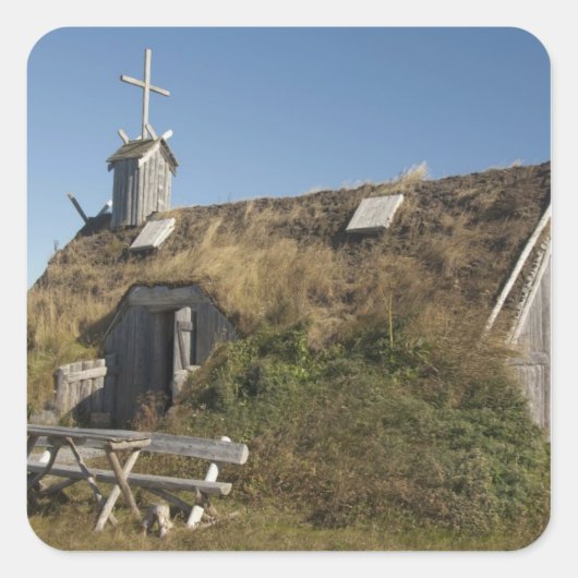 Sticker Carré Canada, Terre-Neuve-et-Labrador, L'Anse Aux (Devant)