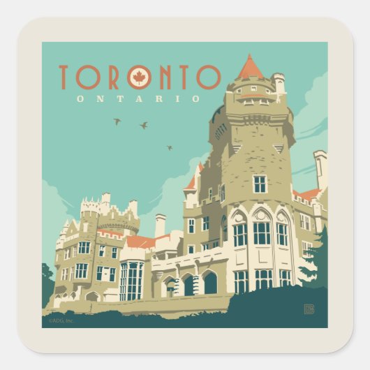 Sticker Carré Canada | Toronto, Casa Loma (Devant)