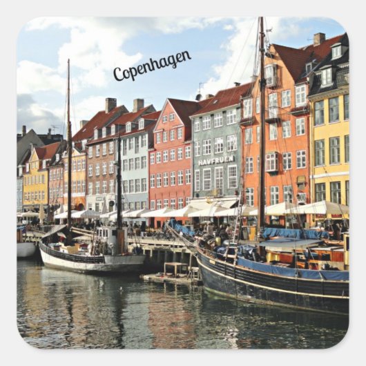 Sticker Carré Canal pittoresque à Copenhague (Devant)