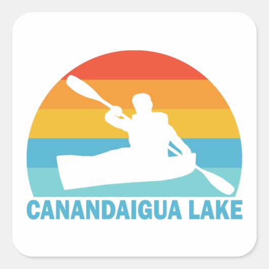 Sticker Carré Canandaigua Lake New York Kayak (Devant)