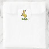 Sticker Carré Canard au baseball avec batte de baseball (Sac)