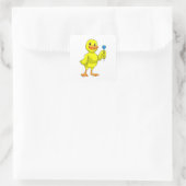 Sticker Carré Canard aux fléchettes avec tarte (Sac)