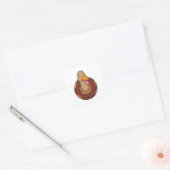 Sticker Carré Canard avec Donut (Enveloppe)