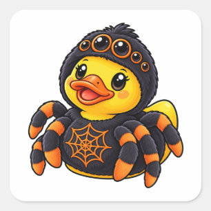 Sticker Carré Canard en caoutchouc Costume d'araignée Halloween