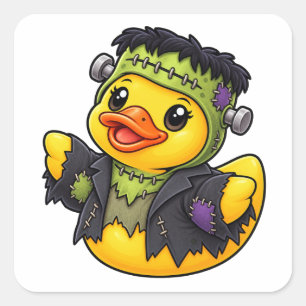 Sticker Carré Canard en caoutchouc monstre classique d'Halloween