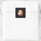 Sticker Carré Canard en caoutchouc père Noël (Sac)