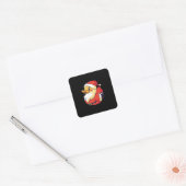 Sticker Carré Canard en caoutchouc père Noël (Enveloppe)