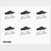 Sticker Carré Canard Silhouette main (Feuille)