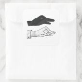Sticker Carré Canard Silhouette main (Sac)