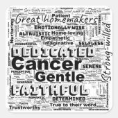 Sticker Carré Cancer Zodiac Mot Cloud Inspiration (Devant)