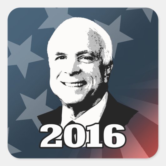 STICKER CARRÉ CANDIDAT JOHN MCCAIN 2016 (Devant)