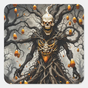 Sticker Carré Candy Corn Man