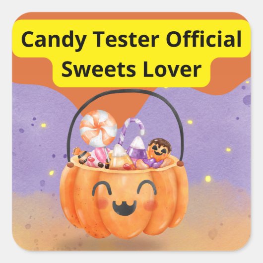 Sticker Carré Candy Tester Official Sweets Lover (Devant)