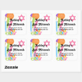 Sticker Carré Candy Thème Bat mitzvah Favoriser (Feuille)