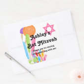 Sticker Carré Candy Thème Bat mitzvah Favoriser (Enveloppe)