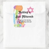 Sticker Carré Candy Thème Bat mitzvah Favoriser (Sac)