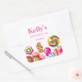 Sticker Carré Candyland bonbons Thème Sweet 16 Favoriser les Éti (Enveloppe)